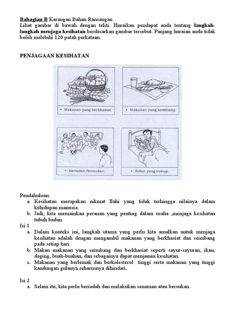 Bahagian B Karangan Bahan Ransangan Pmr Pdf
