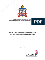 Estatuto do CENTRO ACADÊMICO DE LETRAS ESTRANGEIRAS DA UFPA 