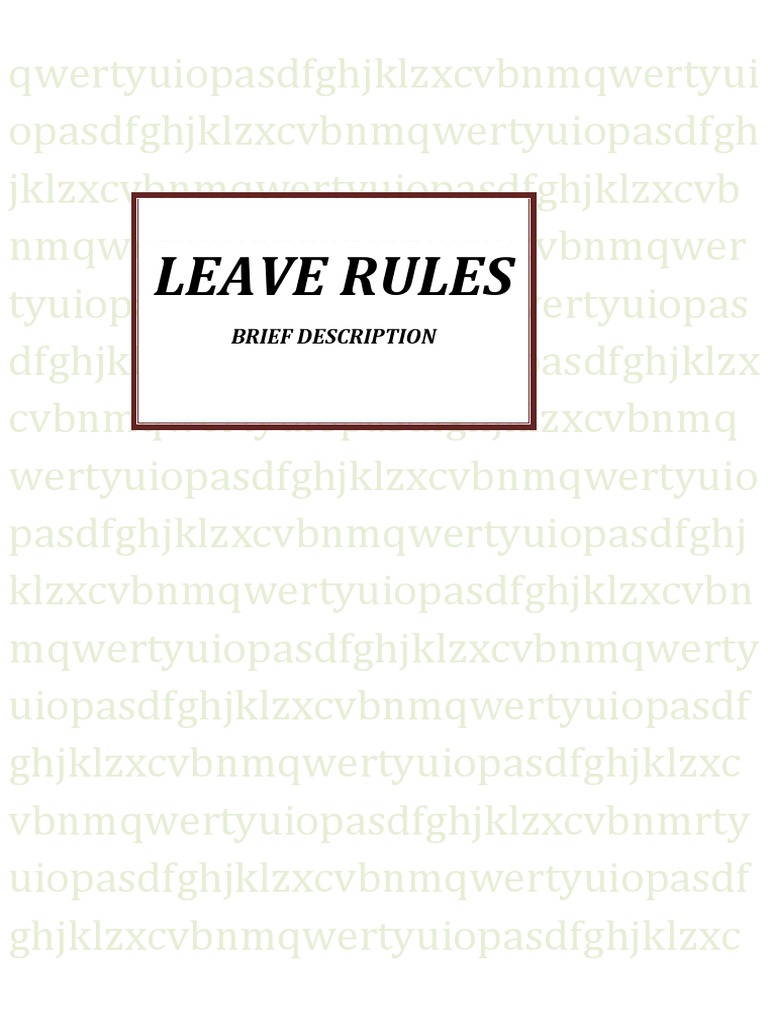 Leave Rules PDF | PDF