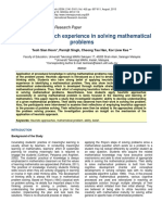 Heuristic Approach Experience in Solving Mathematical Problems