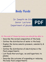 Body Fluids: Dr. Deepthi de Silva Senior Lecturer Department of Physiology