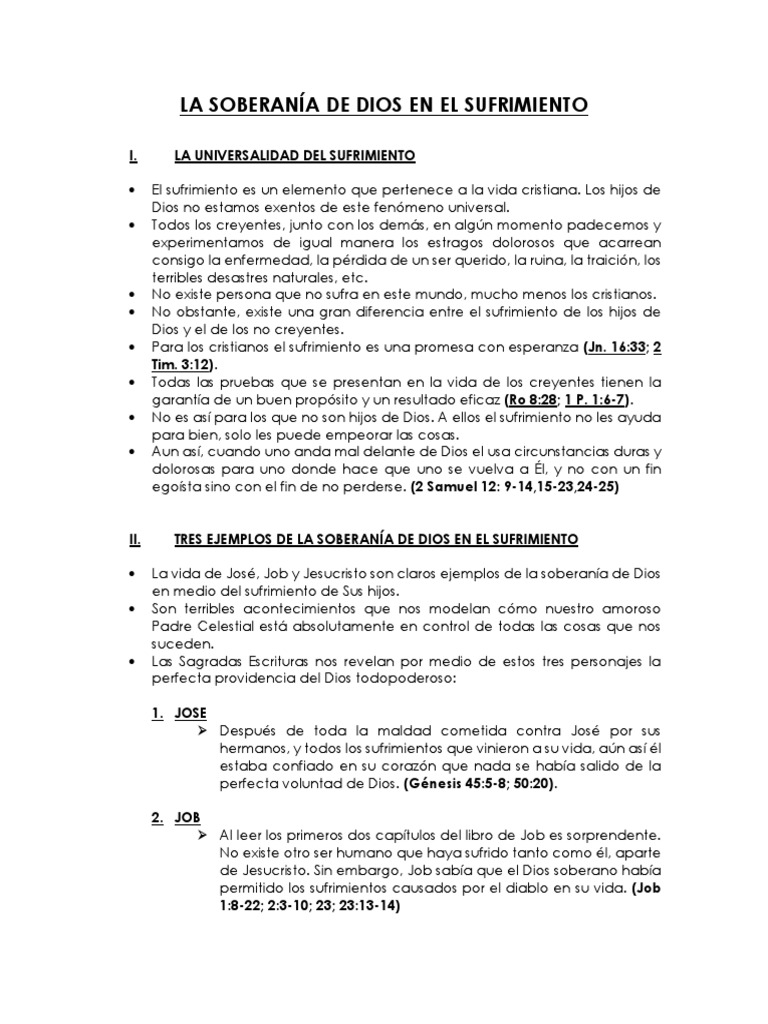 Soberanía de Dios en el Sufrimiento | PDF | Sufrimiento | Libro de trabajo