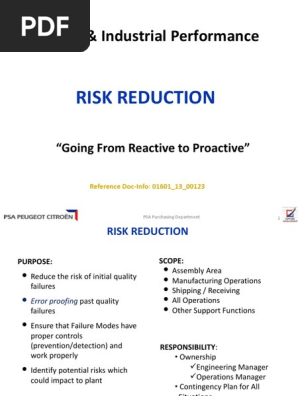 Reverse FMEA PSA