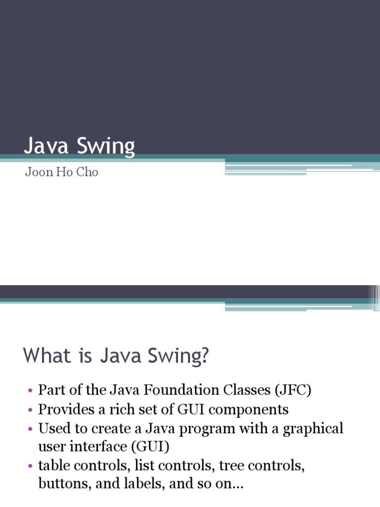 Joon Cho Java Swing | PDF | Art | Computers