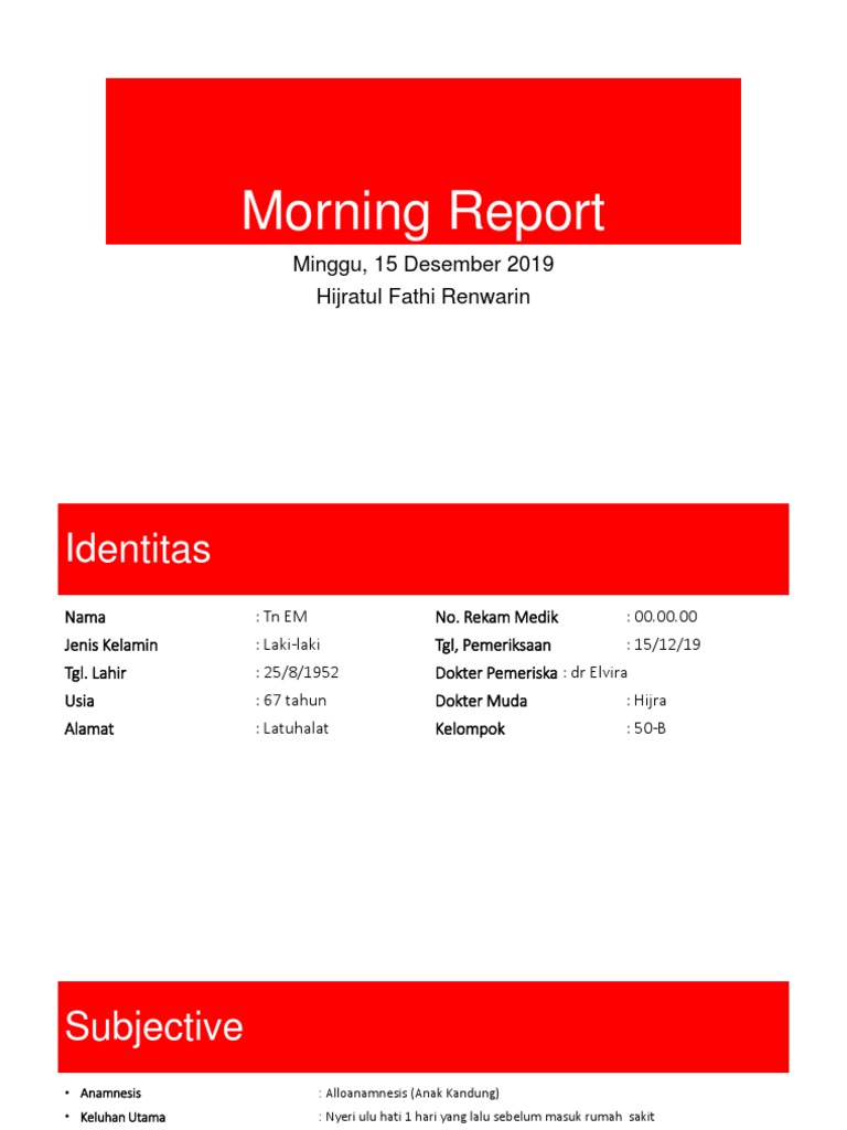 Laporan Pagi Pasien CKD dan DM | PDF
