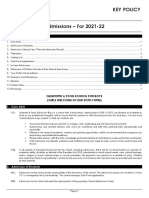 Admisssions Policy 2021-22