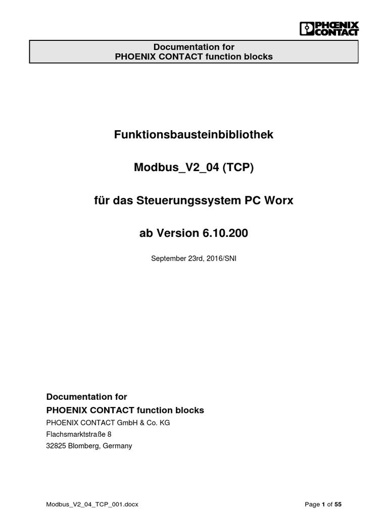 Modbus Function Blocks Documentation | PDF | Data Type | Parameter ...