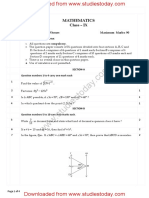 CBSE Class 9 Mathematics Question Paper Set E
