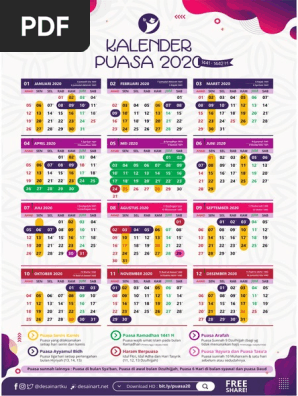 Kalender Puasa 2020 Desainart Net Download Pdf