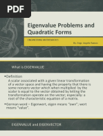 Eigenvalues, Eigenvectors and Quadratic Forms