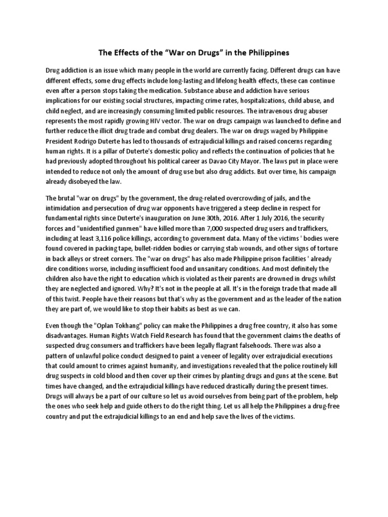 The Effects of The War On Drugs in The Philippines | PDF | Rodrigo ...