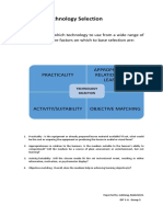 Factors in Technology Selection