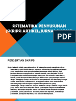 Sistematika penulisan skripsi dan artikel ilmiah