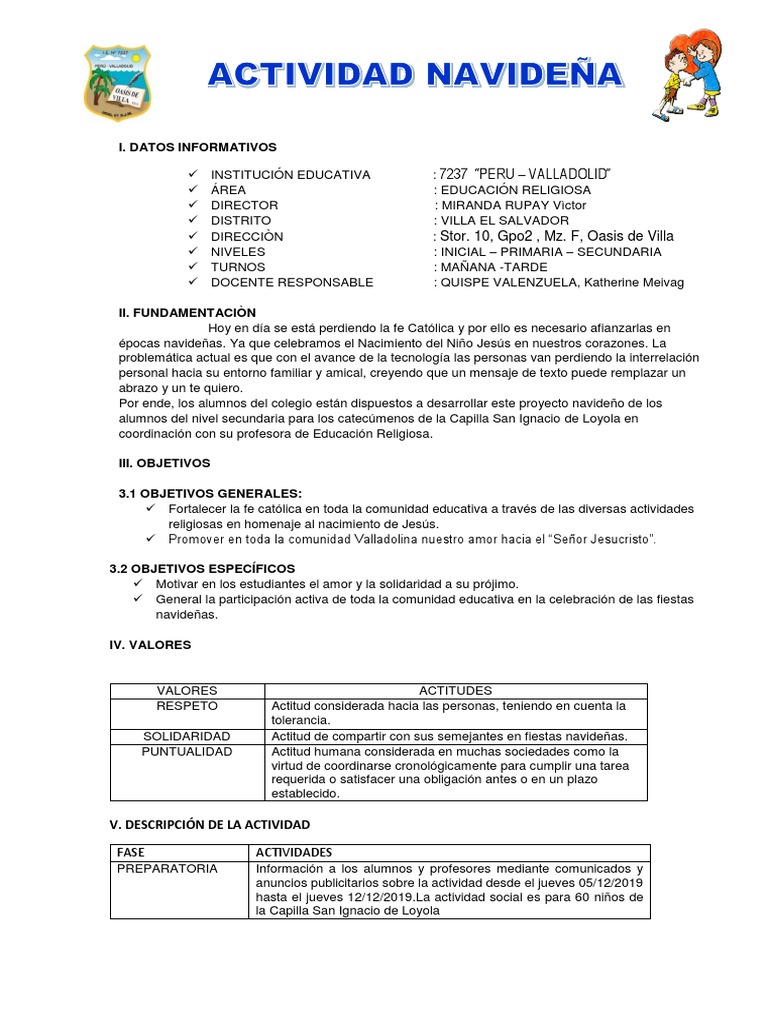 Actividad Navideño | PDF | Navidad | Maestros