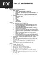 Revised 8th Grade Ela Benchmark Review Sheet