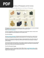 A Brief History of Photography and The Camera