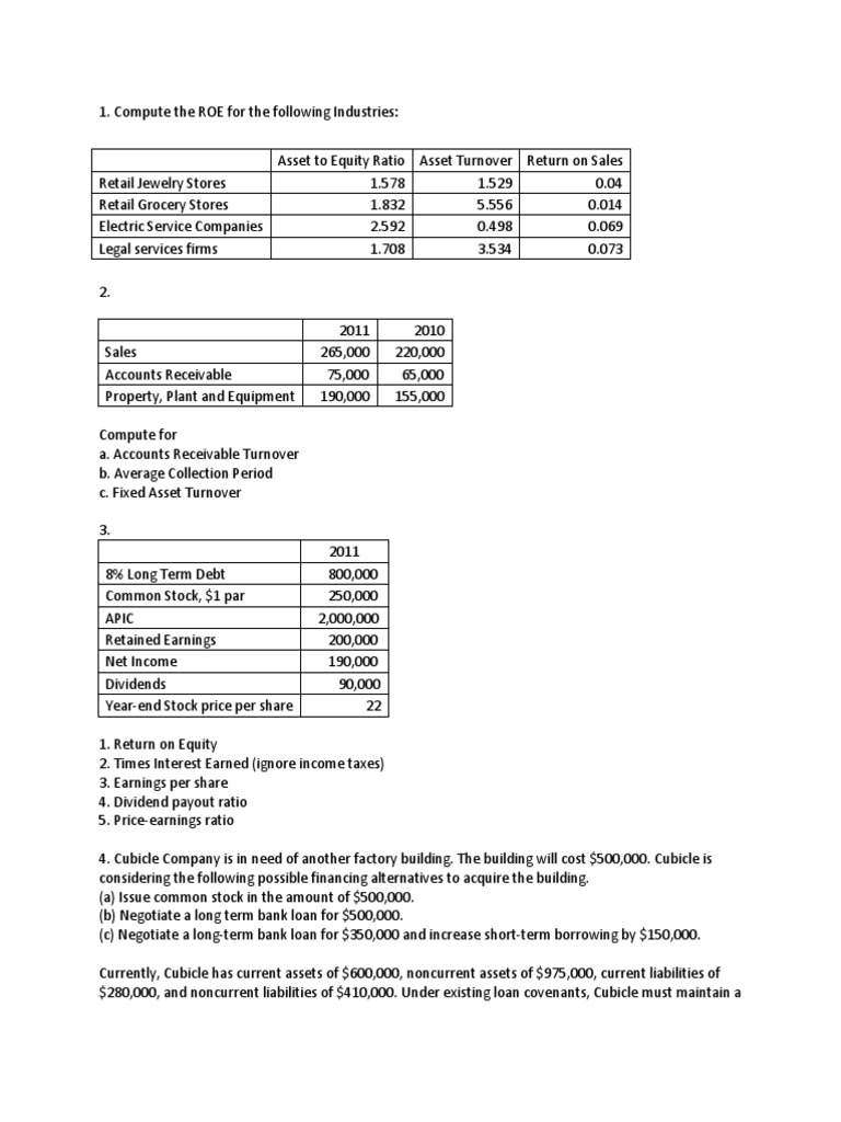 Financial Ratio Calculations and Analysis | PDF | Revenue | Equity ...