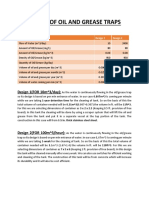 DESIGN OF OIL AND GREASE TRAPS Calculations