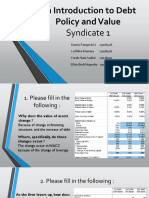 Syndicate 1 An Introduction To Debt Policy and Value