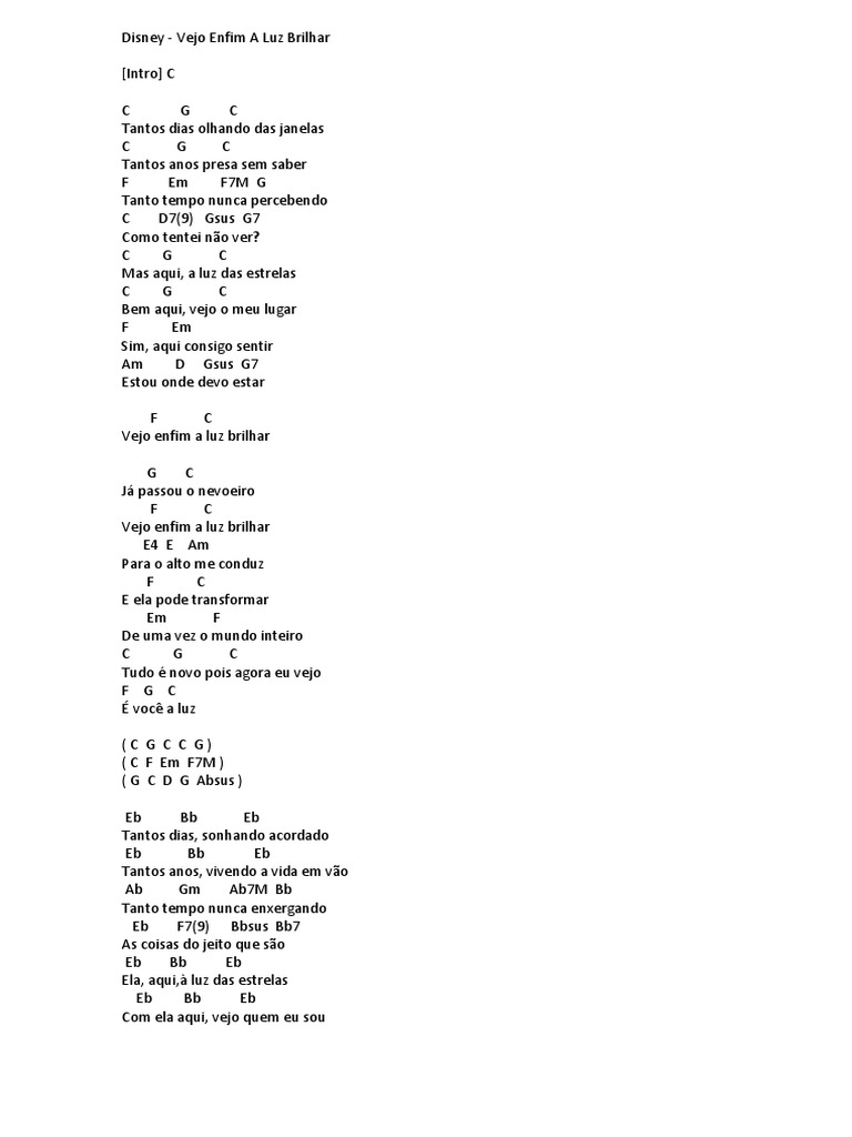 Vejo Enfim A Luz Brilhar Enrolados PDF