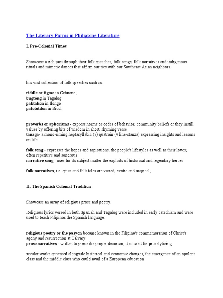 Philippine literature essay sample image