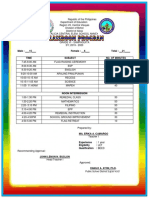 Alicia Central Elem. School Annex Grade VI Timetable SY 2019-2020