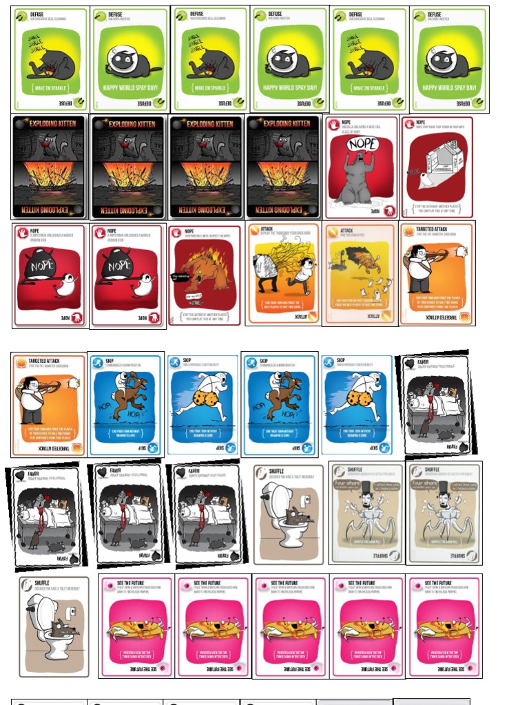 Exploding Kittens Printable Cards