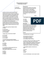 Prueba Diagnostica de Lenguaje. Grado 7