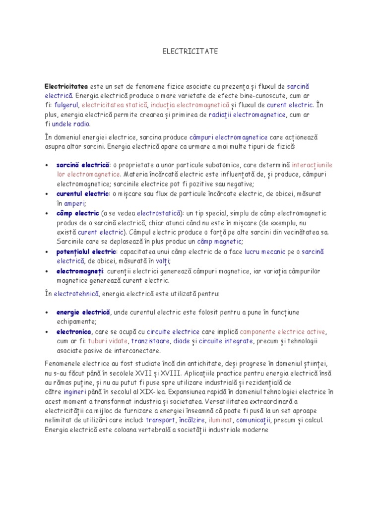 Electricitate | PDF