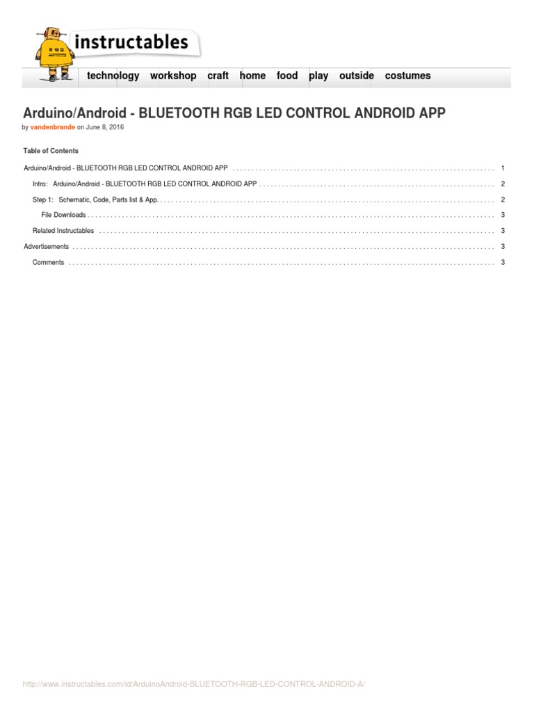 Bluetooth RGB LED Control with Arduino | PDF | Mobile App | Rgb Color Model