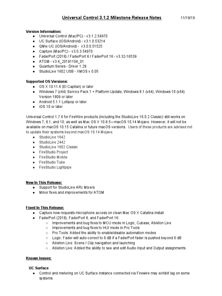 Universal Control 3.1.2 Release Notes | PDF | Mac Os | Operating System ...
