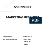 Marketing Research Assignment