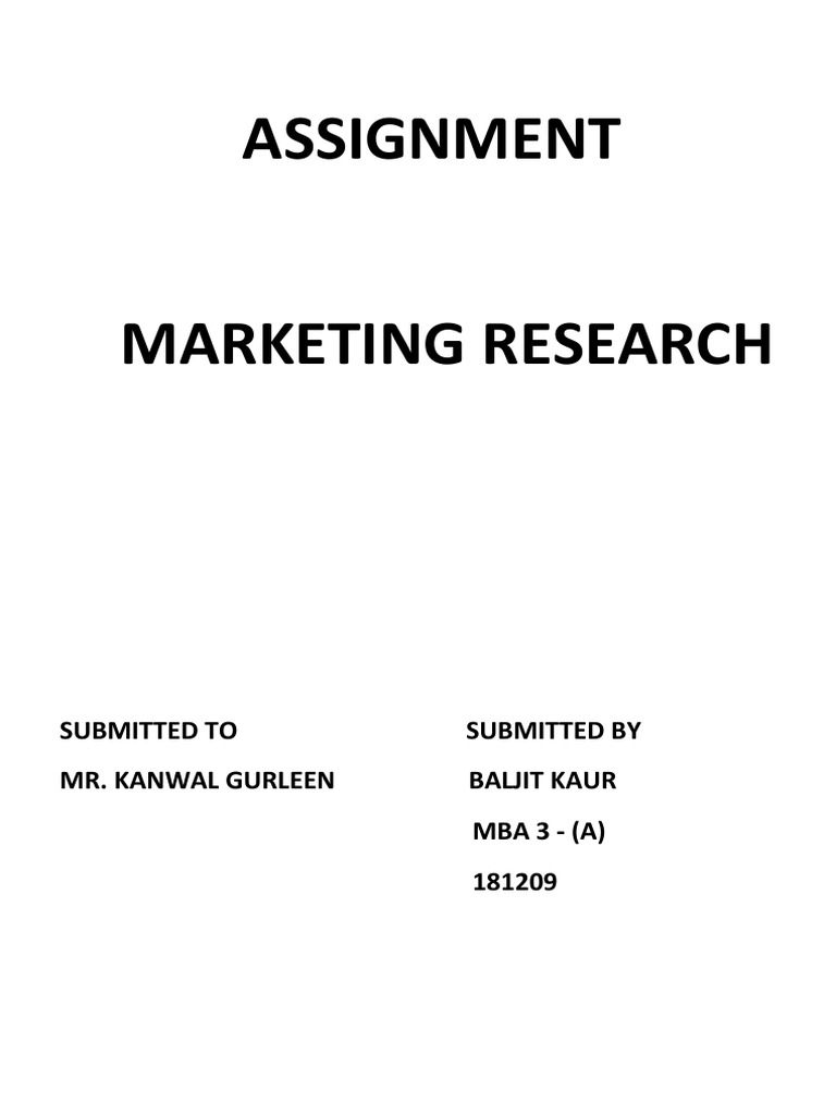 marketing research assignment pdf