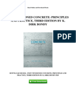 Post Tensioned Concrete Principles and Practice Third Edition by K Dirk Bondy