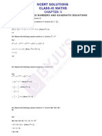 Ncert Solutions Class 11 Maths Chapter 5 Complex Numbers and Quadratic Equations