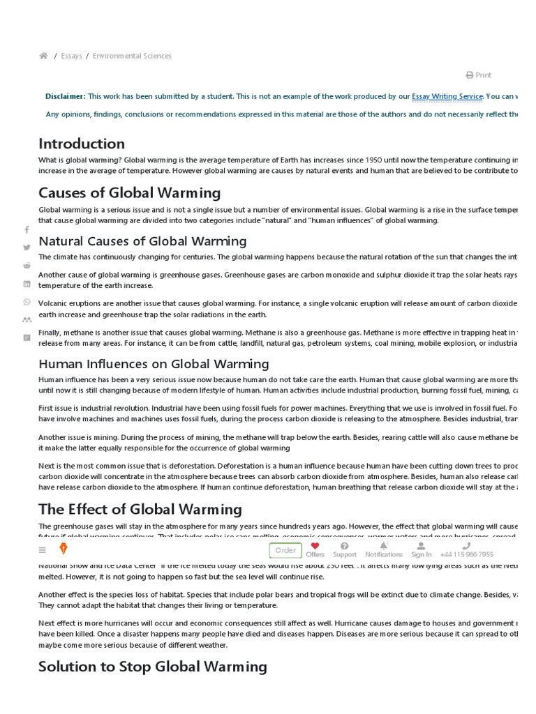 introduction paragraph about global warming