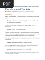 Punctuation Rules Parentheses and Brackets