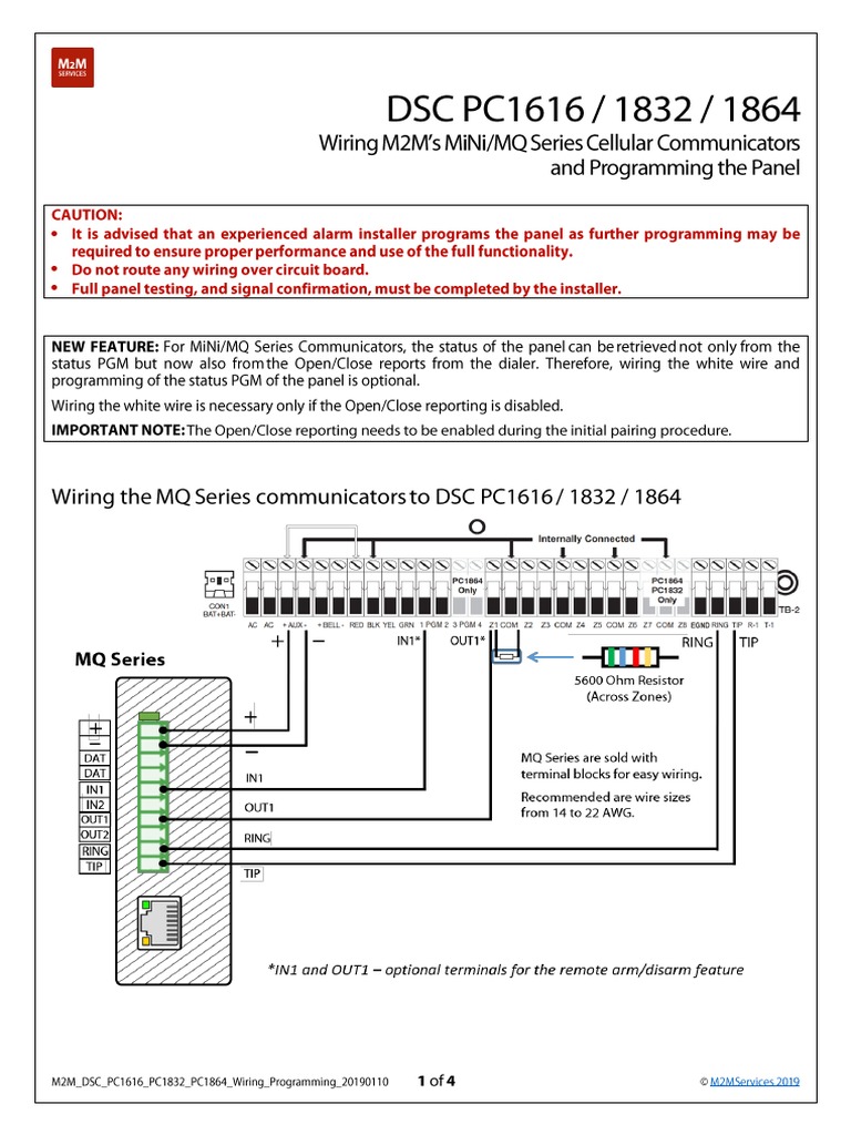 M2M DSC PC1616 PC1832 PC1864 Wiring Programming PDF