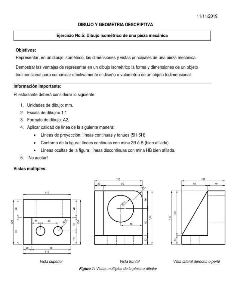 Ejercicio No 5 Dibujo Isométrico Pdf