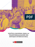 Politica Nacional para La Transversalizacion Del Enfoque Intercultural Final