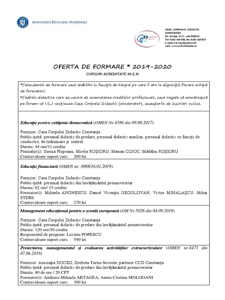 Pliant Acreditate 2019 2020