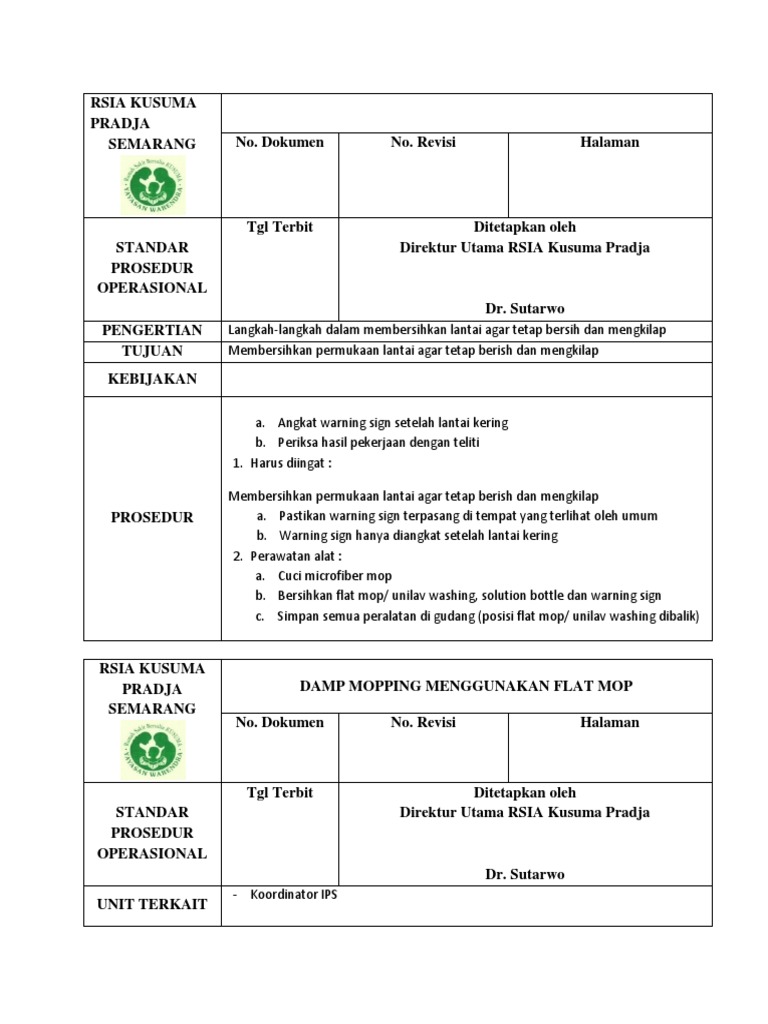 Damp Mopping Menggunakan Flat Mop (Recovered) PDF