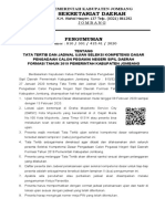PENGUMUMAN Jadwal Dan TaTib SKD Formasi 2019 - Pemkab Jombang PDF