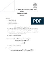 Taller para Análisis Dinámico de Vibración Libre