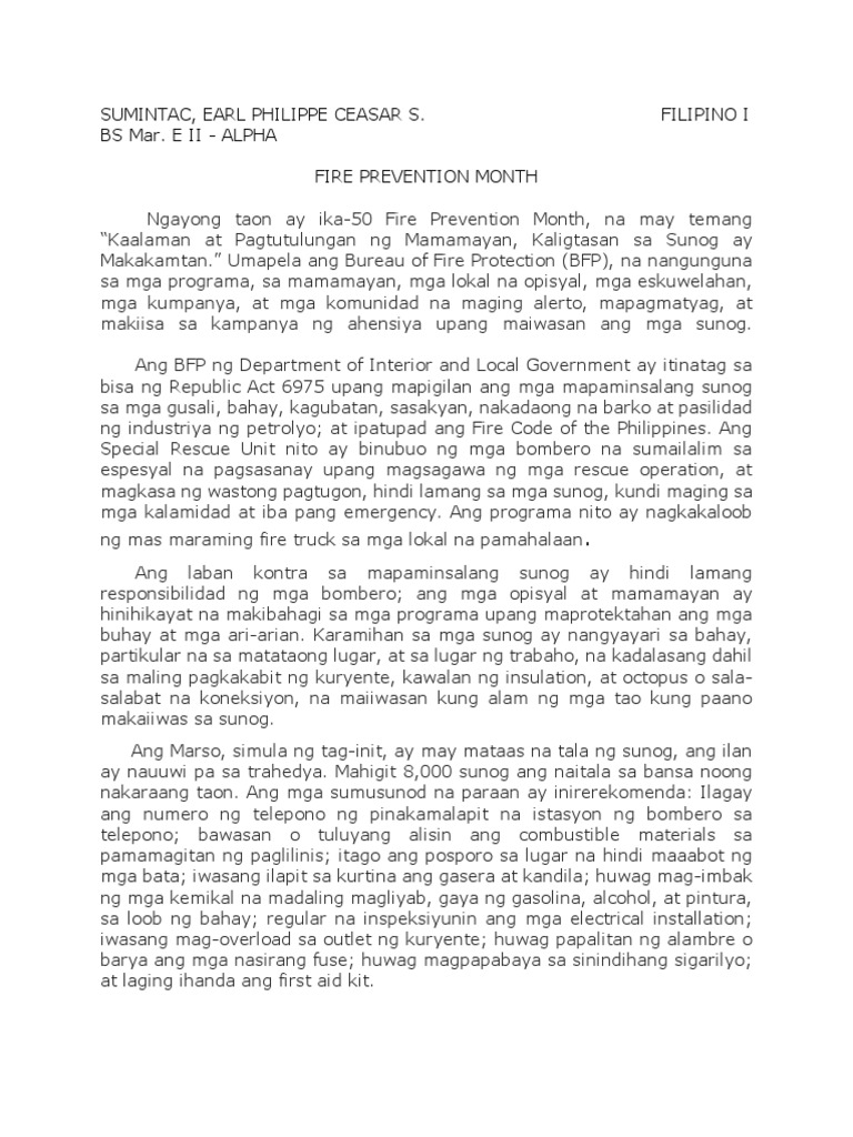 Fire Prevention Month PDF