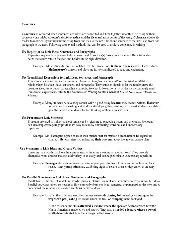 Coherence | PDF | Sentence (Linguistics) | Pronoun