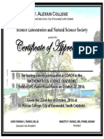 Certificate of Appreciation Lab