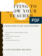 Getting To Know Your Teacher