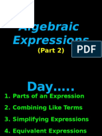 Algebraic Expressions (Part 2) 2017-2018