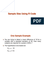 Sample Size Using R-Code